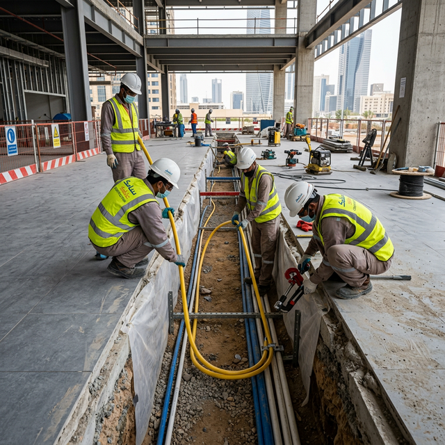 تمديد غاز مركزى تحت الارضيات بالرياض